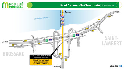 Pont Samuel-De Champlain, 4 septembre (Groupe CNW/Ministre des Transports)