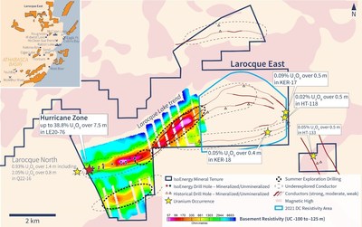 Figure 3 – Larocque East Exploration Drilling Areas (CNW Group/IsoEnergy Ltd.)