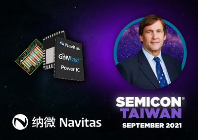 Dan Kinzer, Navitas Semiconductor co-founder and COO / CTO presents at SEMICON Taiwan 2021