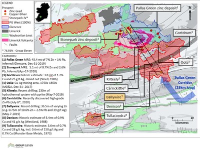 Exhibit 6. Location of Ballywire Prospect at the Company’s 100%-owned PG West Project, Ireland (CNW Group/Group Eleven Resources Corp.)