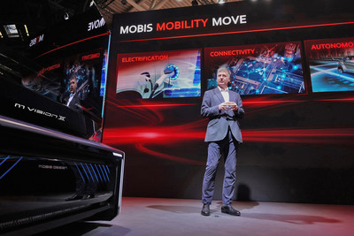 Axel Maschka, Executive VP of Hyundai Mobis presents the company's vision for EV mobility at IAA Mobility 