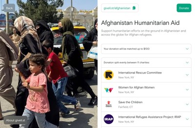11 nonprofits helping the people of Afghanistan are featured at giveli.st/afghanistan