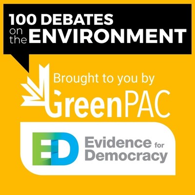Logos of the organizers for the 100 Debates on the Environment in Ottawa Centre. The Ottawa Centre debate is hosted by Evidence for Democracy. (CNW Group/Evidence for Democracy)