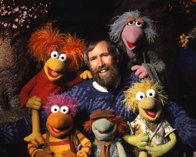 Jim Henson with characters from Fraggle Rock
