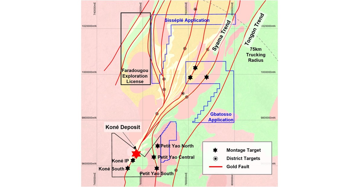 Montage Gold Corp. More Than Doubles Footprint at Koné Gold Project and ...