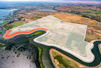 Three contiguous parcels comprise the property (denoted in the image via white, red & blue shading). The surrounding waterways are part of thousands of miles of navigable water that make up the California Delta. Boating, waterskiing, fishing and hunting are all popular in this area, which is home more than 100 marinas and 25 yacht clubs. The Delta territory is also a National Heritage Area that supplies most of the municipal water for Central and Southern CA. CaliforniaLuxuryAuction.com.