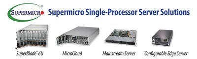 Portfólio ampliado de sistemas com processador único da Supermicro