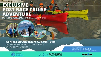 UnCruise Adventures collaborates with IRONMAN Alaska 2022 and Travel Juneau for exclusive VIP adventure cruise post-race. Athletes and guests save $250 per-person, plus travelers can enter for a chance to win one cabin onboard the exclusive 12-night adventure for August 9-21st 2022. uncruise.com