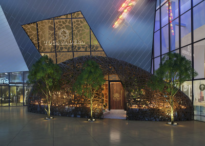 Rendering of Toca Madera’s entrance between ARIA Resort & Casino and The Shops at Crystals