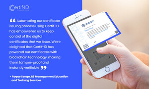 RS Management Education and Training Services Issues Digital Certificates to Graduates