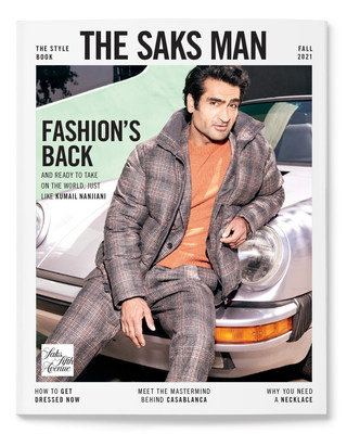 Kumail Nanjiani stars on the cover of Saks' Fall 2021 Men's Style Book