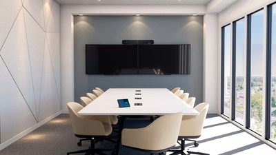 The Poly Studio X70 is designed to bring broadcast quality to every meeting with its pro-grade audio and video for large workspaces.