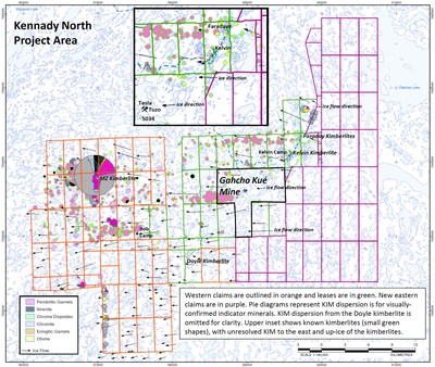 Lease Map Kennady North 2021 (CNW Group/Mountain Province Diamonds Inc.)