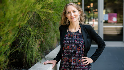 Karin Pelka starts a new lab at Gladstone Institutes to study the innate immune system and find new ways to fight cancer and other diseases. Photo: Michael Short/Gladstone Institutes