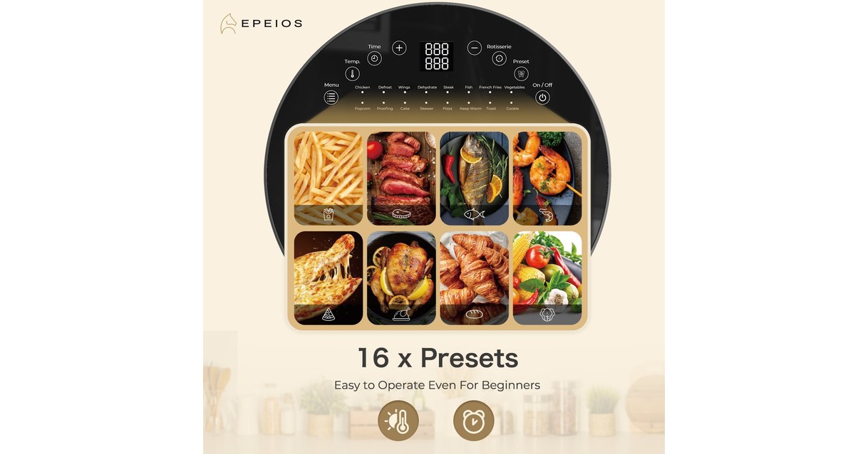 EPEIOS 14-Liter 6-in-1-Luftfritteuse macht das Kochen zum Kinderspiel