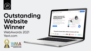 Yext's AI Search-Powered Website Wins 2021 WebAward for Outstanding Website