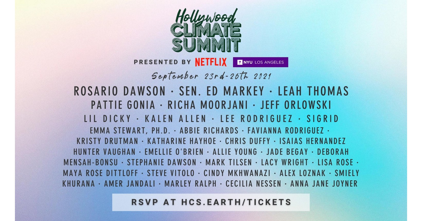 The Hollywood Climate Summit Returns with an AllStar Line Up with a 4