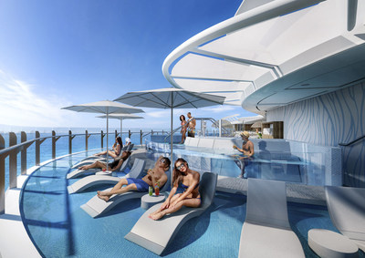 Only found on Wonder of the Seas, the Suite Neighborhood is the eighth neighborhood on an Oasis Class ship – a first for Royal Caribbean. Highlights include an elevated Suite Sun Deck in a new location, complete with a plunge pool, bar, loungers and nooks; along with favorites such as Coastal Kitchen, a private restaurant, and the grandest Ultimate Family Suite yet. The new ship debuts in the U.S. and Europe in 2022.