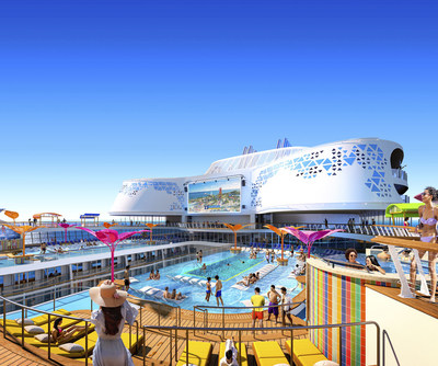 Setting sail in the U.S. and Europe in 2022, the new Wonder of the Seas brings to life a pool deck experience with Caribbean vibes, live music and more. Signature bar The Lime & Coconut is on deck, alongside The Perfect Storm high-speed waterslides, kids aqua park Splashaway Bay, casitas, in-pool loungers, and the largest poolside movie screen in the Royal Caribbean fleet.
