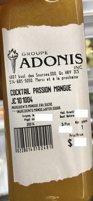 Cocktail Passion Mangue (Groupe CNW/Ministre de l'Agriculture, des Pcheries et de l'Alimentation)
