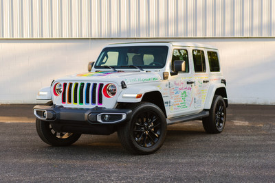 A specially wrapped 2021 Jeep Wrangler 4xe will serve as the grand marshal vehicle of the Motor City Pride parade. All Jeep vehicles in the parade will have specially designed rainbow grille inserts, with one of the Jeep Wrangler 4xes wrapped with messages of hope, acceptance and encouragement from Stellantis employees, and Jeep Brand social media fans and followers.