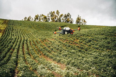 XAG Agricultural Drone as a sustainable solution sprayed potatoes on Ecuadorian Andes