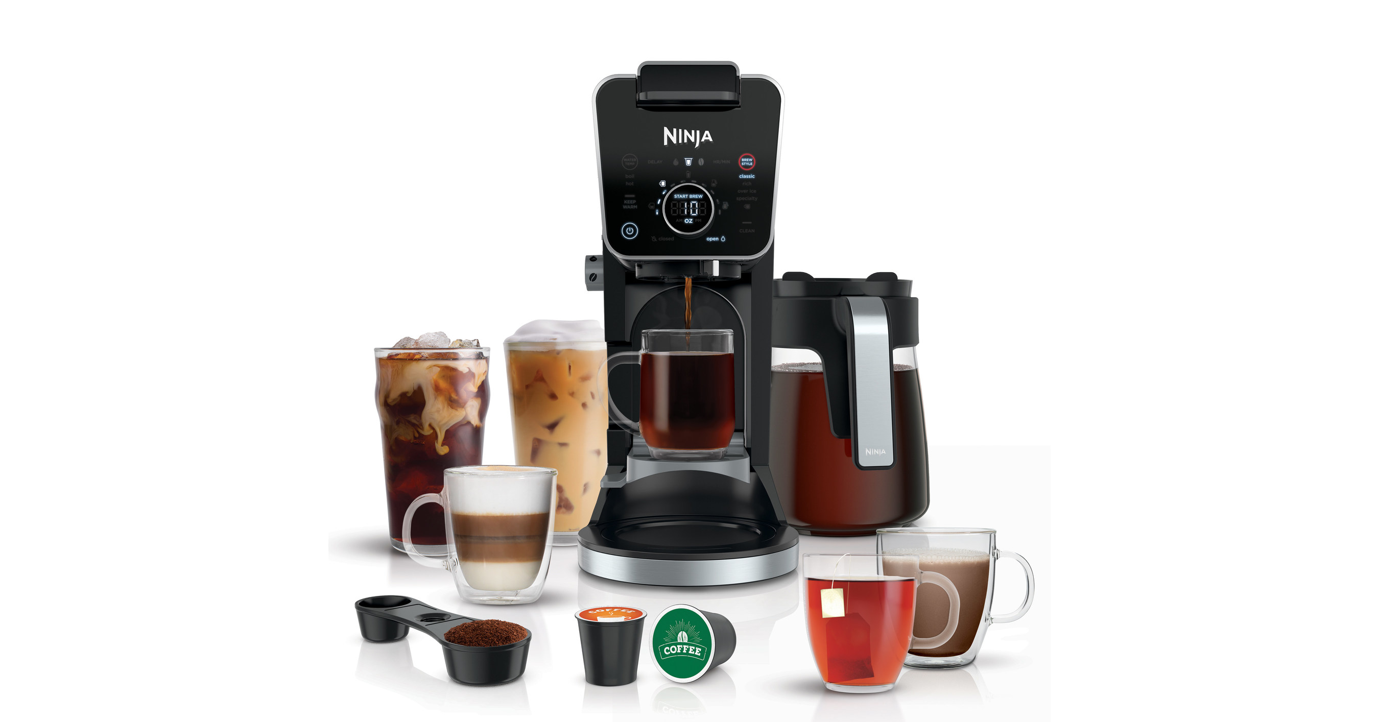 Make all your coffeehouse favorites (like this Iced Caramel Macchiato), Ninja Coffee Maker