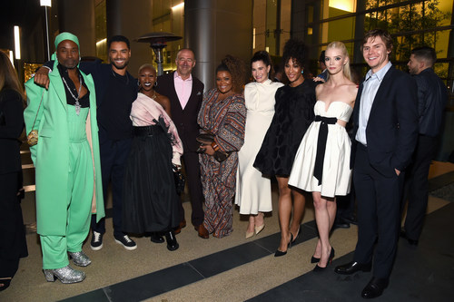 CENTURY CITY, CALIFORNIA - SEPTEMBER 18: (L-R) Billy Porter, Regé-Jean Page, Cynthia Erivo, Bob Beitcher, Yvette Nicole Brown, Kathryn Hahn, Michaela Jaé Rodriguez, Anya Taylor-Joy and Evan Peters attend MPTF 15th Annual Evening Before Emmys on September 18, 2021 in Century City, California. (Photo by Michael Kovac/Getty Images for MPTF)