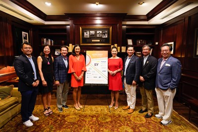 From L-R: Hee Lee, Chair, Ascend Golf Outing Steering Committee, and Partner, EY; Kathy Lee, National Director, Ascend; Yang Shim, Americas Technology Consulting Leader, EY;  Valerie Wong Fountain, Managing Director, Morgan Stanley; Sherry S. Chan, Chief Actuary, City of New York; Ian Asvakovith, Co-Founder & CEO, Piedmont Fund Services, Jeff Chin, Co-Founder and Immediate Past President, Ascend, Savio Chan, CEO, US China Partners Inc.