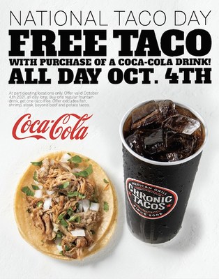 Chronic Taco Celebrates National Taco Day with Free Tacos with Purchase of a Drink on Oct. 4