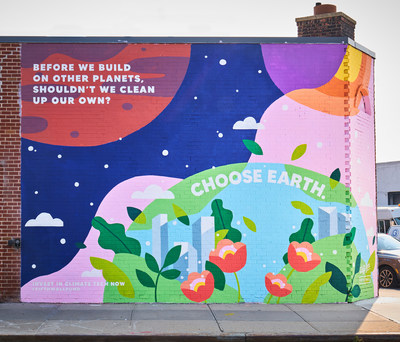 Located at 11 Franklin Street in Brooklyn’s Greenpoint neighborhood, the goal of the mural is to raise awareness of real estate’s role in the climate crisis and the need for significant investment into climate tech innovation.
