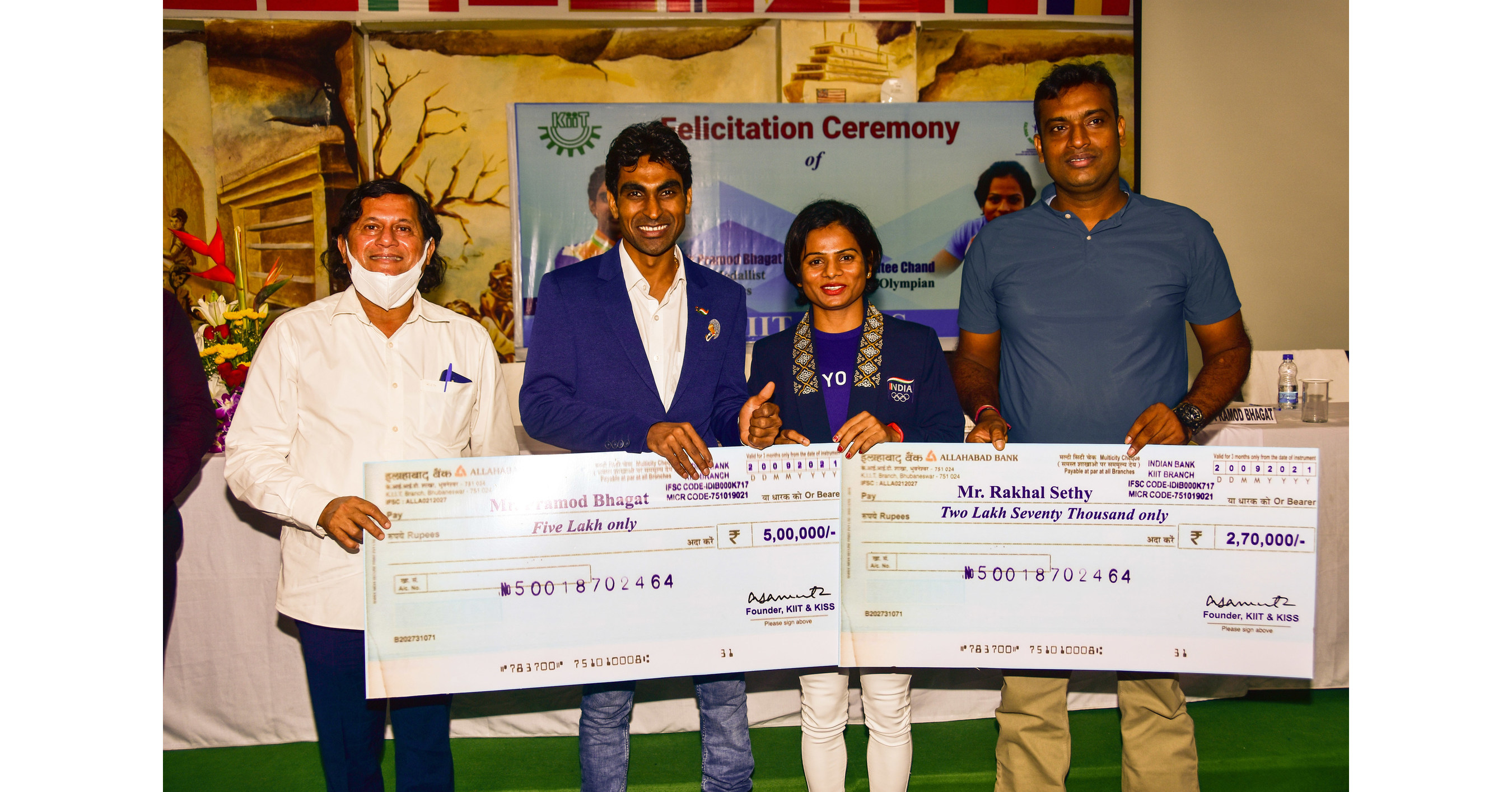 Atletas ol&iacute;mpicos homenageados no KIIT