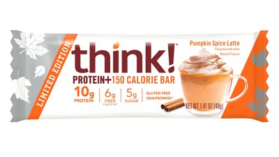 think! Pumpkin Spice Latte Bars offer 10 grams of protein, are gluten-free, 150 calories and filled with a perfect blend of sweet pumpkin flavor and cinnamon.