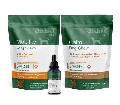 Mobility Dog Chew, Everyday Dog Drops, Calm Dog Chew