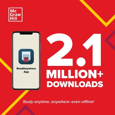 The free McGrawHill ReadAnywhere app reached more than 2.1 million downloads.