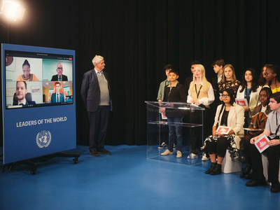 The Children's General Assembly presents their manifesto virtually to members of the UN in New York; Mogens Lykketoft, former President of the UN General Assembly, listens to the children in Billund, Denmark, the Capital of Children.