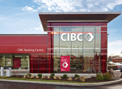 CIBC Banking Centre featuring the bank’s new logo and brand look. (CNW Group/CIBC)