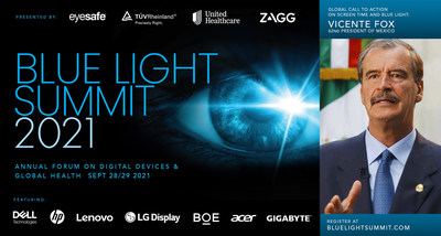 Blue Light Summit 2021 brings together leaders in healthcare and consumer electronics to discuss increasing screen time and blue light exposure, sharing what each of their respective fields is doing to address this global health challenge. Register at www.bluelightsummit.com.