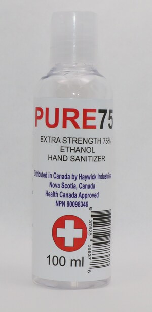 Advisory - Health Canada suspends licence and requested a recall for PURE75 gel hand sanitizer due to potential serious health risks
