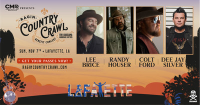 Lee Brice, Randy Houser, Colt Ford, and Dee Jay Silver will be performing at the CAJUNDOME on November 7 for Ragin Country Crawl