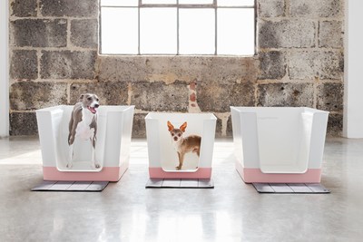 Doggy Bathroom and mini with a pink base. (CNW Group/DoggyBathroom)