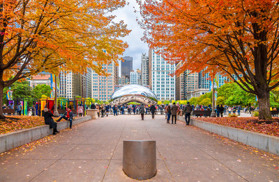 Take a trip to Chicago's Millennium Park to enjoy vibrant fall foliage