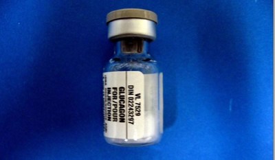 Glucagon (DIN : 02243297; numéro de lot : D239382A; date de péremption : 10 mai 2022) (Groupe CNW/Santé Canada)