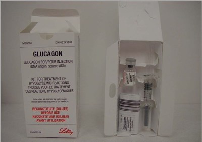 Glucagon (DIN : 02243297; numéro de lot : D239382A; date de péremption : 10 mai 2022) (Groupe CNW/Santé Canada)