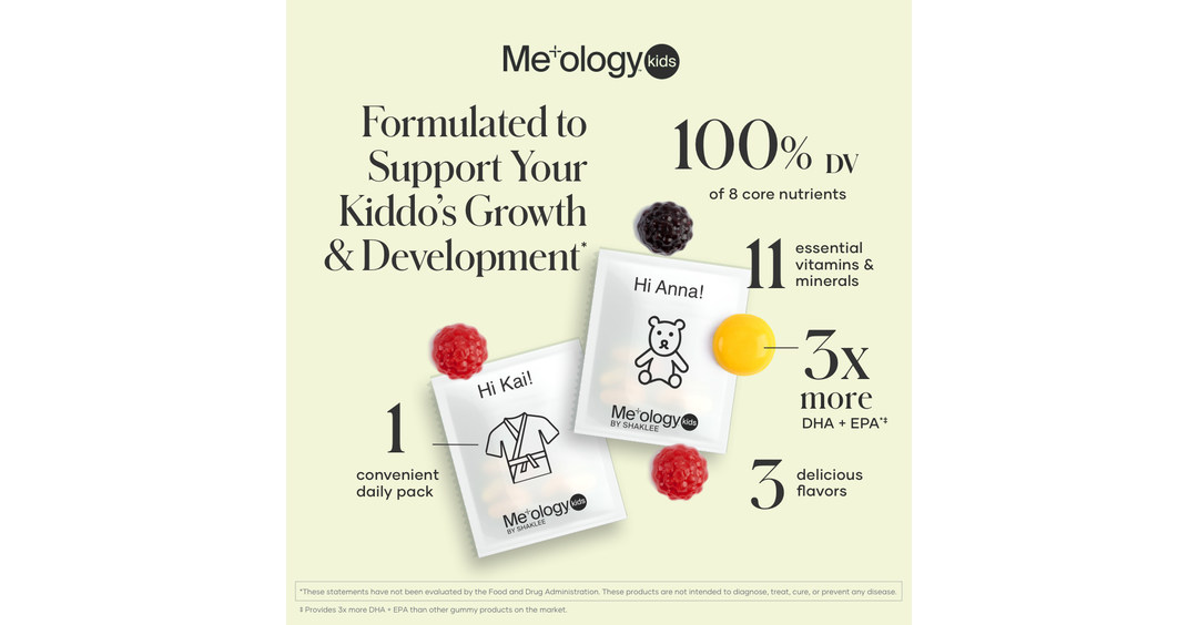 Shaklee Launches Meology™ Kids: Customizable & Comprehensive Vitamin Gummy  Packs For Children