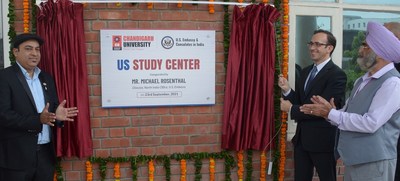 US Embassy North India Director Michael Rosenthal along with University Officials inaugurating US Study Center at Chandigarh University
