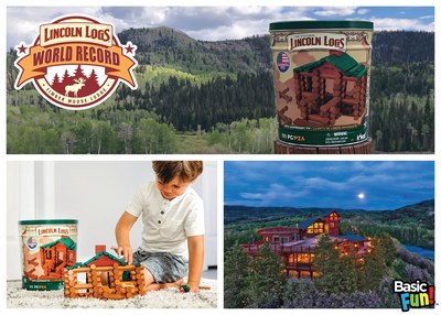 Basic Fun! and Timber Moose Lodge to set the Guinness World Record™ for “Largest Lincoln Logs Structure" at the Timber Moose Lodge in Utah, known as America’s Biggest Log Cabin.