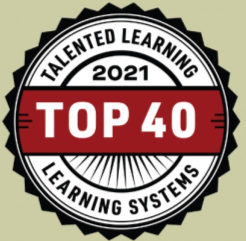 Talented Learning 2021 Top 40 Learning Systems award badge Talented Learning 2021 Top 40 Learning Systems award badge