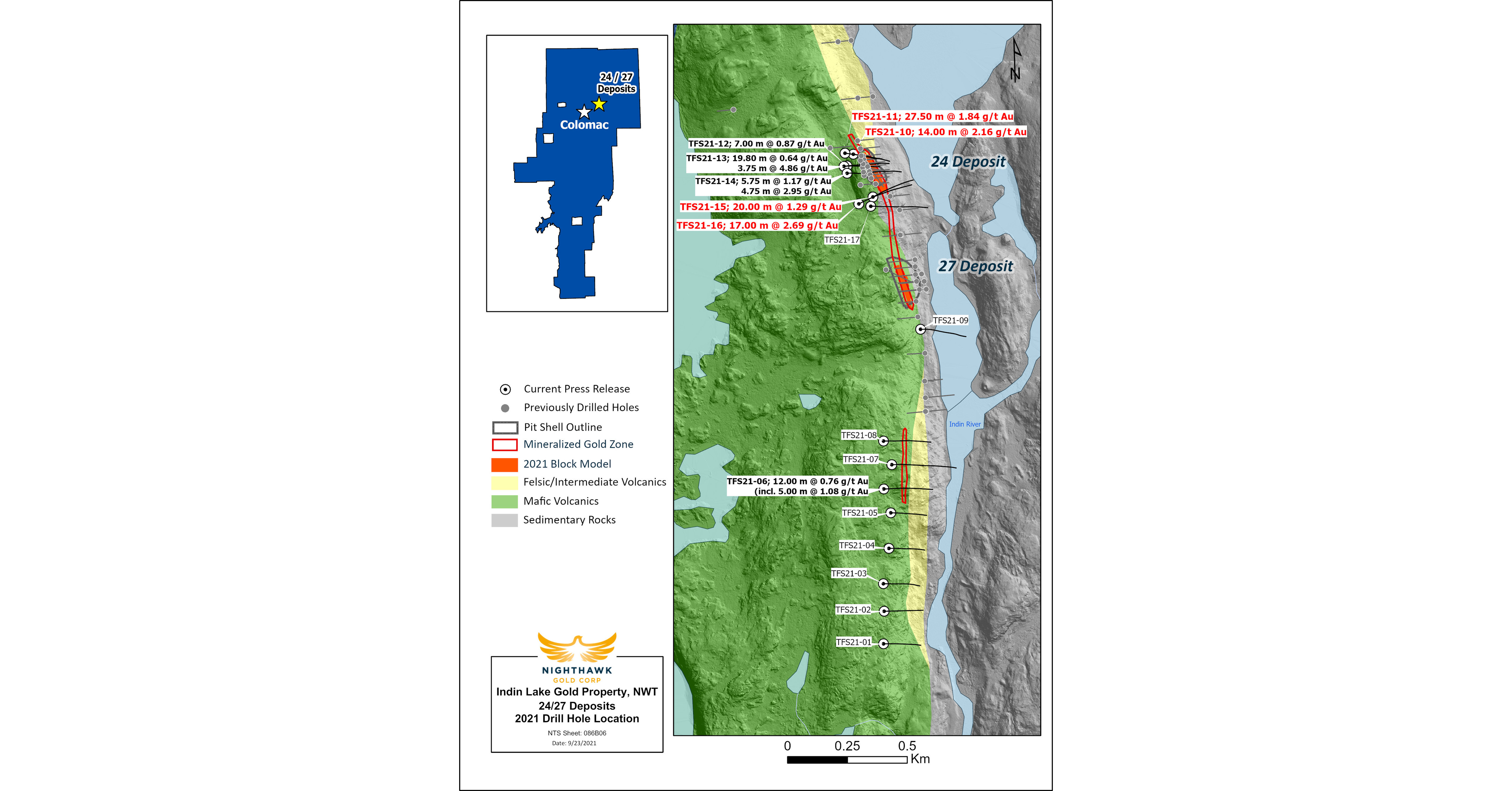 Nighthawk Reports Initial Drill Results from Its Phase I 2021