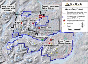 Surge Copper Announces Acquisition of Additional Claims in Huckleberry District and Appointment of New Board Chair